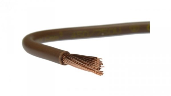 Przewód instalacyjny H05V-K / LgY 0,5 500V brązowy linka giętka Elektrokabel /100m/