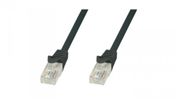 Patch cord Cat5e UTP 0,25m czarny CCA