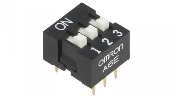 Przełącznik DIP-SWITCH Ilość sekcji 3 ON-OFF 0,025A/24VDC A6E-3104-N
