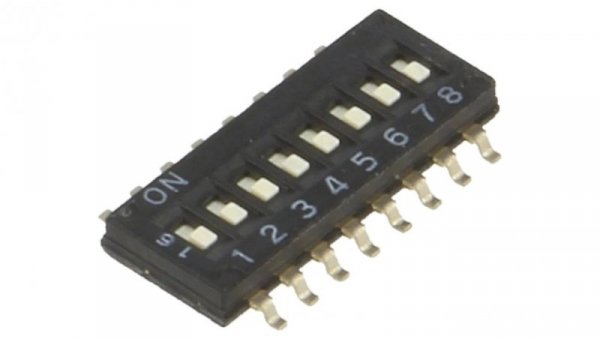 Przełącznik DIP-SWITCH Ilość sekcji 8 ON-OFF 0,025A/24VDC A6H-8102