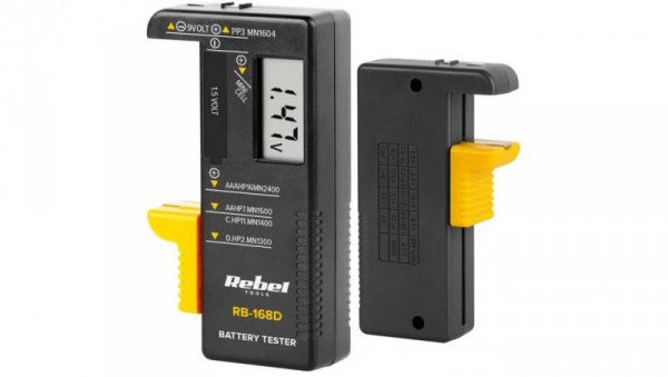 Tester baterii i akumulatorków miernik cyfrowy z wyświetlaczem LCD REBEL RB-168D