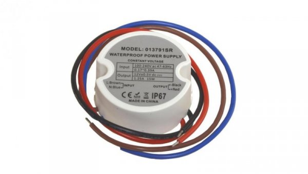Zasilacz puszkowy LED eco hermetyczny IP67 12V 1,25A 15W 50.0592