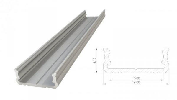Profil aluminiowy LED nawierzchniowy AL12-GLS1-AS-2020