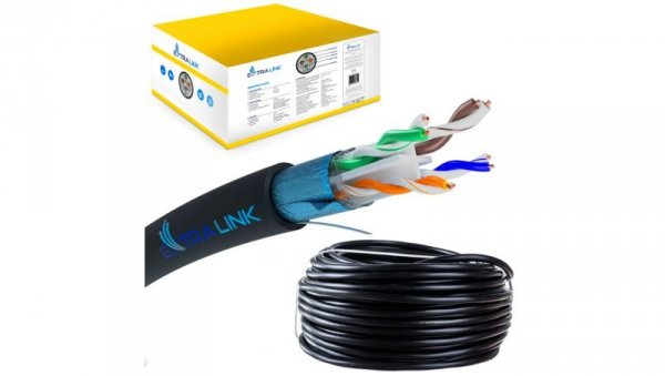 Kabel sieciowy skrętka 305M Extralink CAT6 FTP (F/UTP) V2 Zewnętrzny