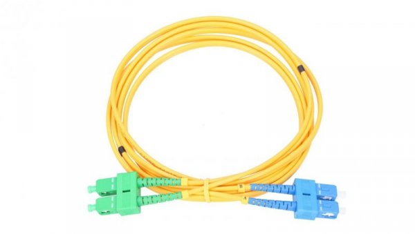 Patchcord PVC, Jednomodowy, Duplex, G652D, 3mm, 0,5m Extralink SC/UPC-SC/APC