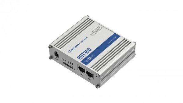 Przemysłowy Router LTE Cat.6, 1x LAN, 1x WAN 100Mb/s WiFi 2,4GHz, RUT360 000000 Teltonika RUT360