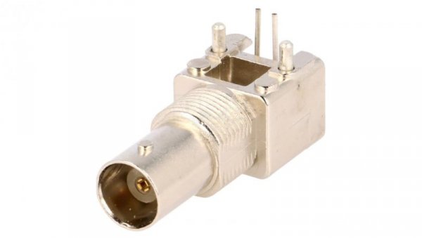 Gniazdo BNC żeńskie kątowe 50 Ohm THT na PCB,nakrętka od przodu 5413879-1