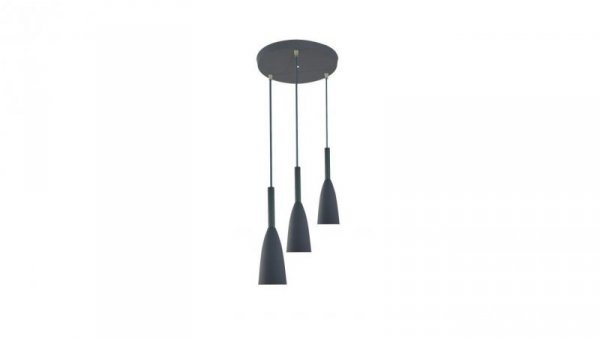 Lampa wisząca z rodziny SOLIN w kolorze szarym okrągła podsufitka metalowe klosze LP-181/3P GR Light Prestige