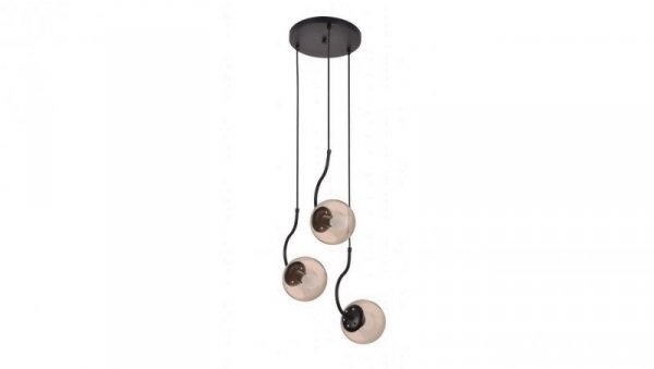 Nowoczesna lampa wisząca HOOK z trzema szklanymi kulami czarna LP-125/3P BK Light Prestige
