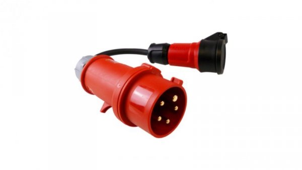 Kabel przejściowy 30cm z wtyczki 230V/16A/5P na gniazdo 16A/230V Schuko system niemiecki adapter Doktorvolt 6114