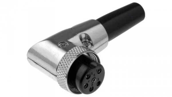 Wtyk mikrofonowe żeńskie 6-pin na przewód kątowe 90 6mm FC684226R