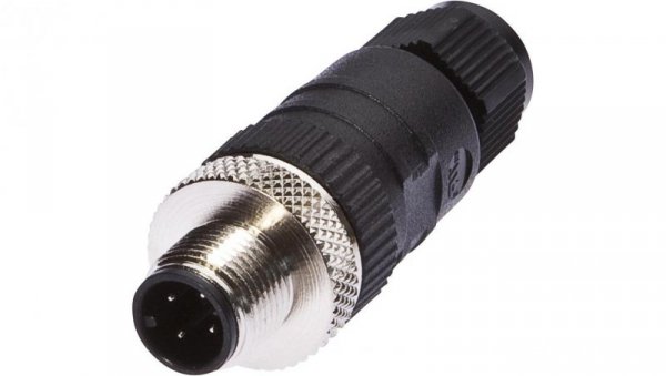 VK003028, Złącze kablowe Ø3-6,5mm, 4A, 240V, -25-90C, M12 Męskie 4pin, IP67, PBT
