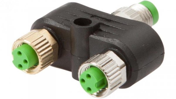 VK000051, rozdzielacz, 33x15x40mm, okablowanie szeregowe, 60V, 2x M8 3pin, M8 3pin, IP67, 4A