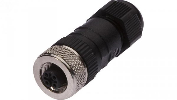 VK003C25, Gniazdo kablowe, proste, złącze śrubowe, Ø4-8mm, 4A, 60V, -25-90C, M12 żeńskie 5pin, IP67, PBT