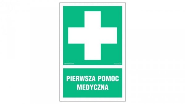 ZNAK - AF003 Pierwsza pomoc medyczna 10 x 15 cm PN - Płyta 1mm