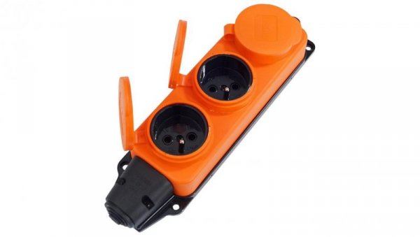 Listwa /rozgałęźnik/ do przedłużacza 3‑gniazda z/u gumowe IP44 pomarańczowy AEI602233-L-O