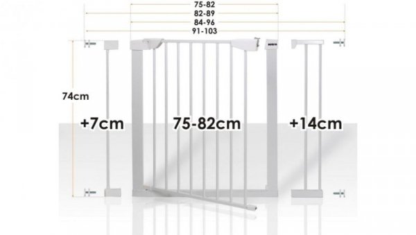 BRAMKA ZABEZPIECZAJĄCA G1 +7+14cm HANKSKIDS