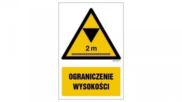 ZNAK - GF018 Ograniczenie wysokości 10 x 15 cm TS - Płyta TD foto.