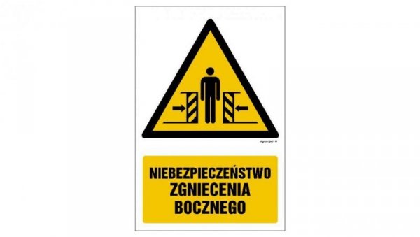 ZNAK - GF031 Niebezpieczeństwo zgniecenia bocznego 10 x 15 cm PN - Płyta 1mm