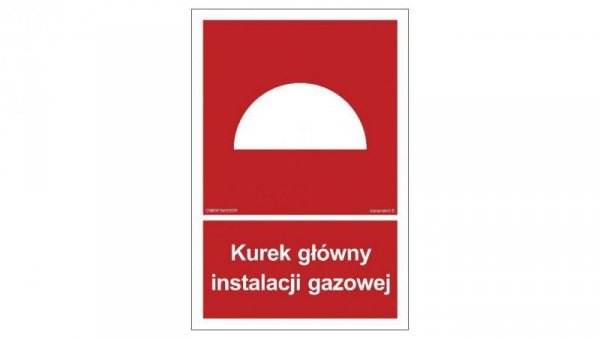 ZNAK - BB005 Kurek główny instalacji gazowej - arkusz 9 naklejek 5 x 7,4 cm FN - Folia samoprzylepna