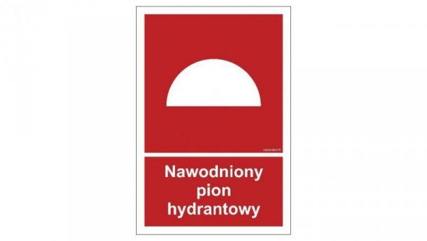 ZNAK - BB019 Nawodniony pion hydrantowy 15 x 22,2 cm FN - Folia samoprzylepna