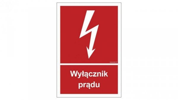 ZNAK - BC007 Wyłącznik prądu 15 x 22,2 cm KN - Folia podłogowa
