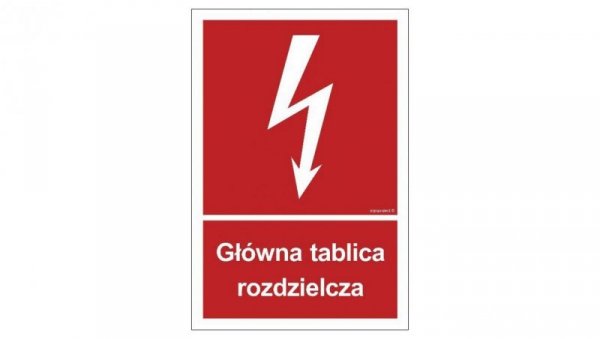 ZNAK - BC010 Główna tablica rozdzielcza 15 x 22,2 cm KN - Folia podłogowa