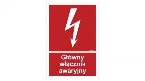 ZNAK - BC035 Główny włącznik awaryjny 15 x 22,2 cm KS - Folia podłogowa foto.