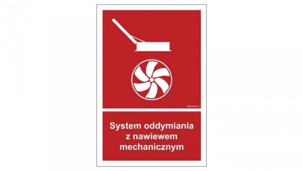 ZNAK - BC060 System oddymiania z nawiewem mechanicznym - arkusz 9 naklejek 5 x 7,4 cm FN - Folia samoprzylepna