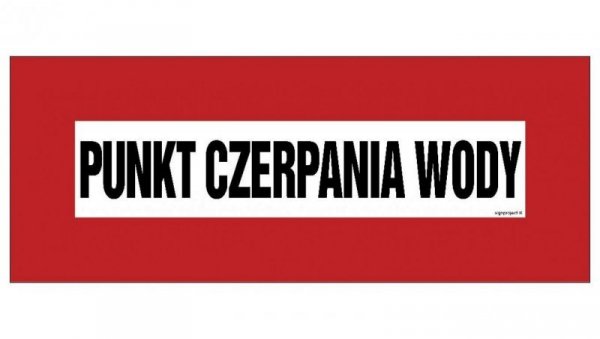 ZNAK - BC107 Punkt czerpania wody 36 x 14 cm FN - Folia samoprzylepna