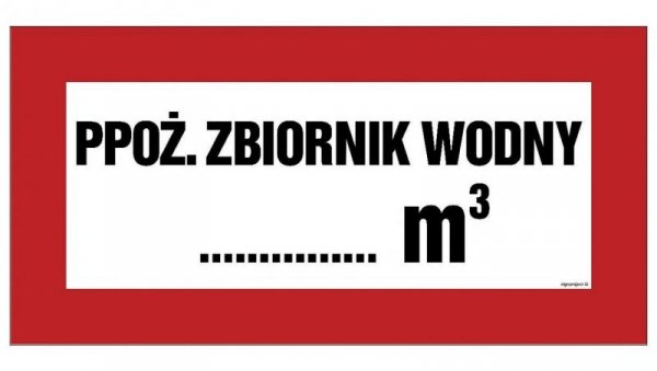 ZNAK - BC140 Przeciwpożarowy zbiornik wodny ...... m3 30 x 15 cm FN - Folia samoprzylepna