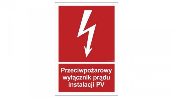 ZNAK - BC145 Przeciwpożarowy wyłącznik prądu instalacji PV 10 x 14,8 cm FS - Folia samoprzylepna foto.