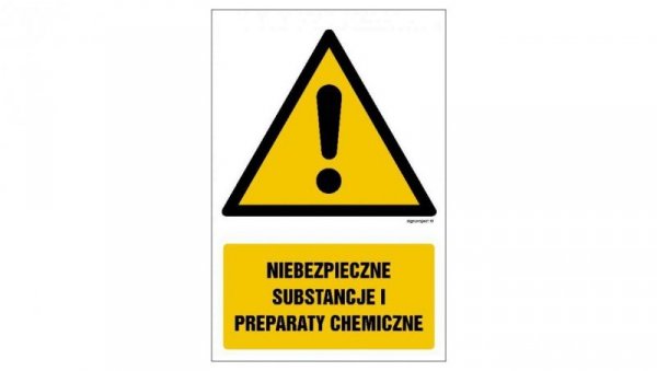 ZNAK - GF041 Niebezpieczne substancje i preparaty chemiczne 10 x 15 cm FS - Folia samoprzylepna foto.