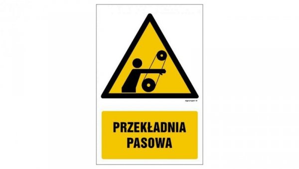 ZNAK - GF068 Przekładnia pasowa 10 x 15 cm FS - Folia samoprzylepna foto.