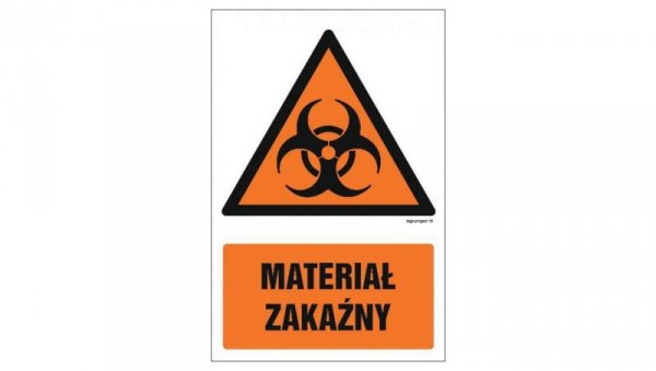 ZNAK - GF070 Materiał zakaźny 10 x 15 cm KS - Folia podłogowa foto.