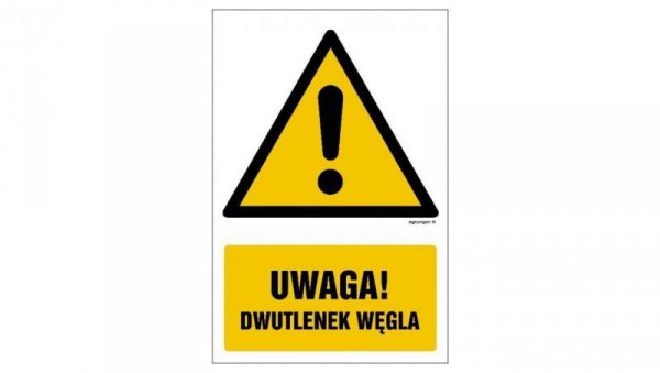ZNAK - GF076 Uwaga! Dwutlenek węgla 10 x 15 cm TS - Płyta TD foto.