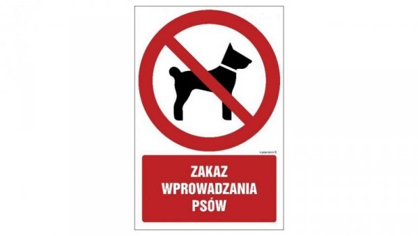 ZNAK - GC075 Zakaz wyprowadzania psów - arkusz 9 naklejek 5 x 7,5 cm FN - Folia samoprzylepna