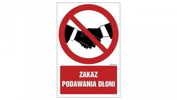 ZNAK - GC091 Zakaz podawania dłoni 10 x 15 cm TS - Płyta TD foto.