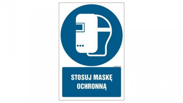ZNAK - GL047 Stosuj maskę ochronną 10 x 15 cm KS - Folia podłogowa foto.