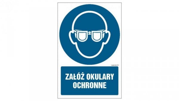ZNAK - GL051 Załóż okulary ochronne 15 x 22,5 cm KN - Folia podłogowa