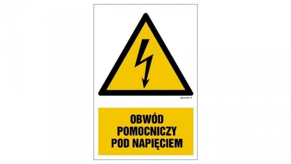 ZNAK - HA010 Obwód pomocniczy pod napięciem 7,5 x 10 cm FN - Folia samoprzylepna