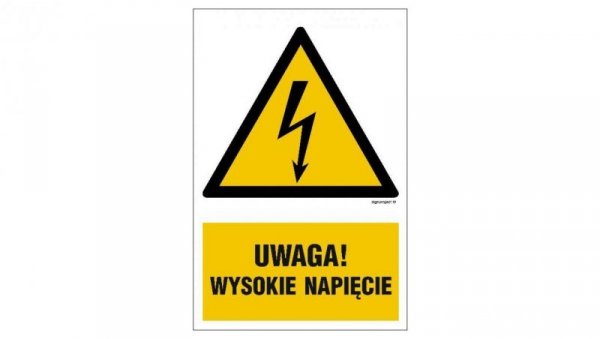 ZNAK - HA015 Niebezpieczne napięcie dotykowe 70 x 105 cm PN - Płyta 1mm