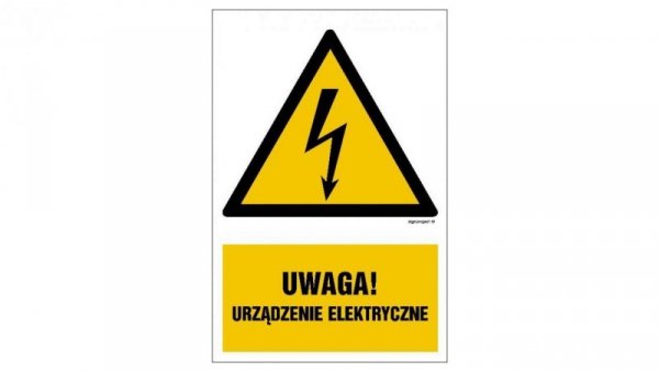ZNAK - HA022 Uwaga urządzenie elektryczne 25 x 37,5 cm FN - Folia samoprzylepna