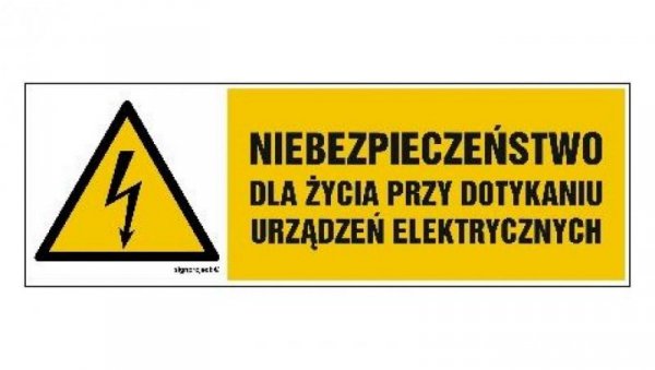 ZNAK - HB005 Kabel wysokiego napięcia 45 x 15 cm PN - Płyta 1mm