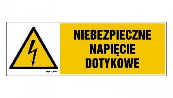 ZNAK - HB015 Niebezpieczne napięcie dotykowe 30 x 10 cm PN - Płyta 1mm
