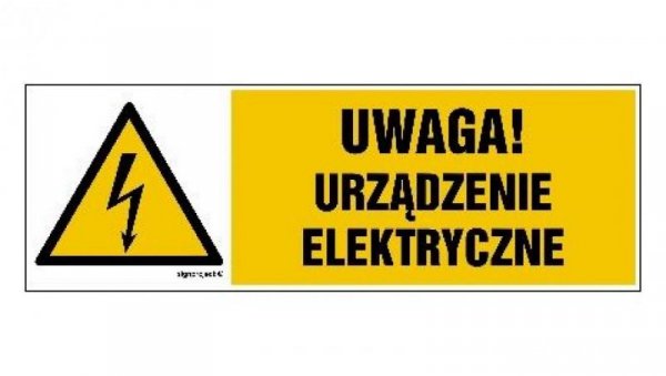 ZNAK - HB020 Uwaga urządzenie elektryczne 30 x 10 cm FN - Folia samoprzylepna