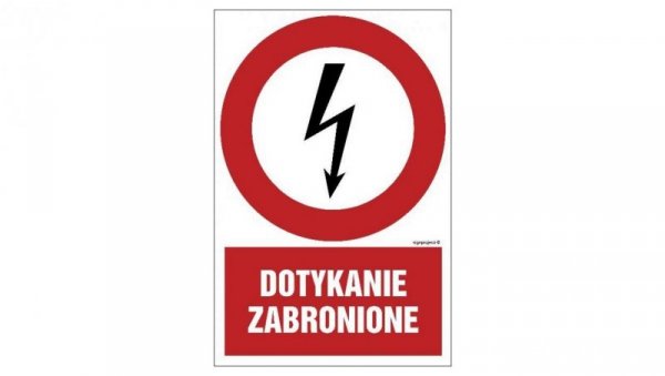 ZNAK - HC008 Dotykanie zabronione 7,5 x 10 cm FN - Folia samoprzylepna