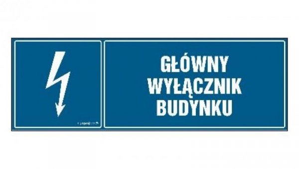 ZNAK - HH013 Główny wyłącznik budynku 45 x 15 cm FN - Folia samoprzylepna