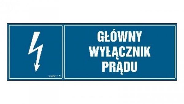ZNAK - HH014 Główny wyłącznik prądu 45 x 15 cm FN - Folia samoprzylepna