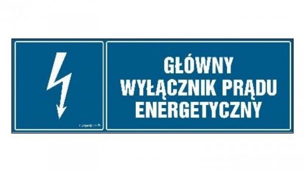 ZNAK - HH015 Główny wyłącznik energetyczny prądu 30 x 10 cm FN - Folia samoprzylepna
